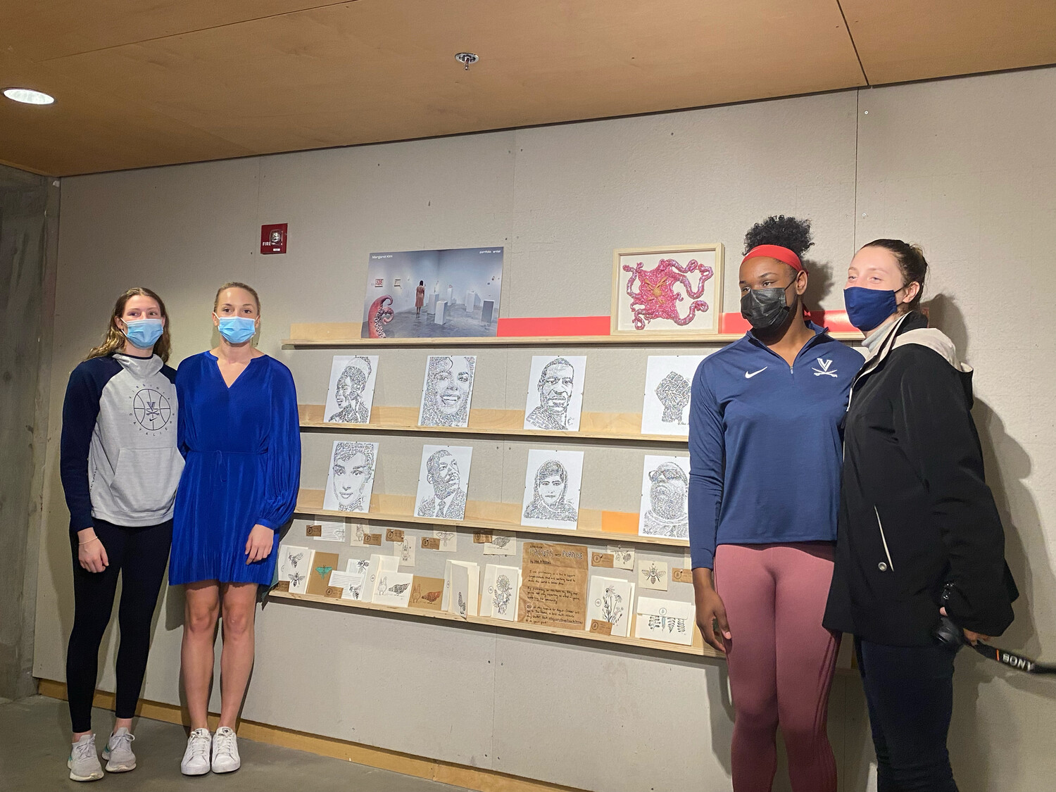 The UVA student arts fund exhibition, featuring numerous student art pieces funded by the Student Council Arts Fund initiative.