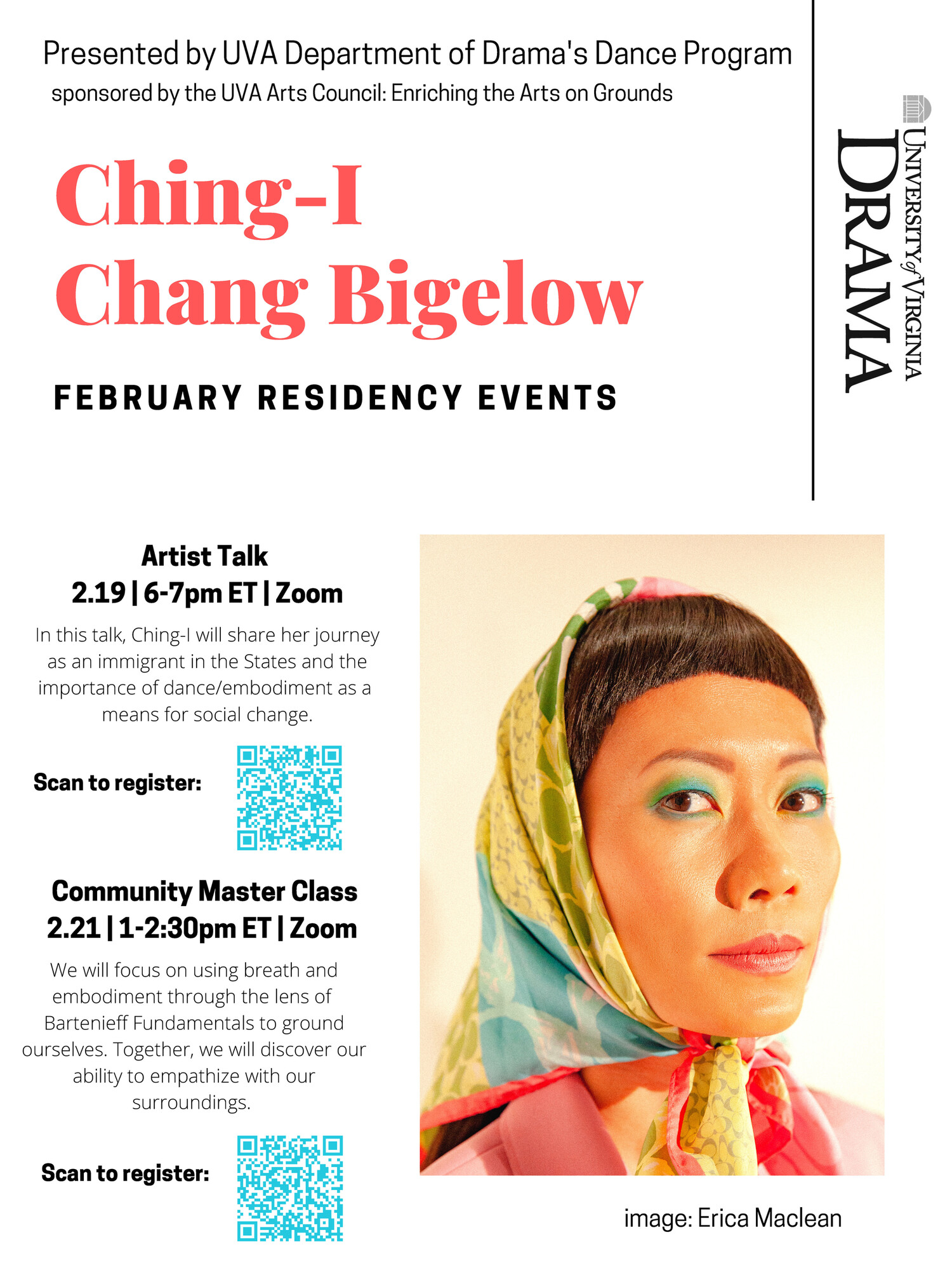 Ching-i Chang Bigelow: February Residency Events