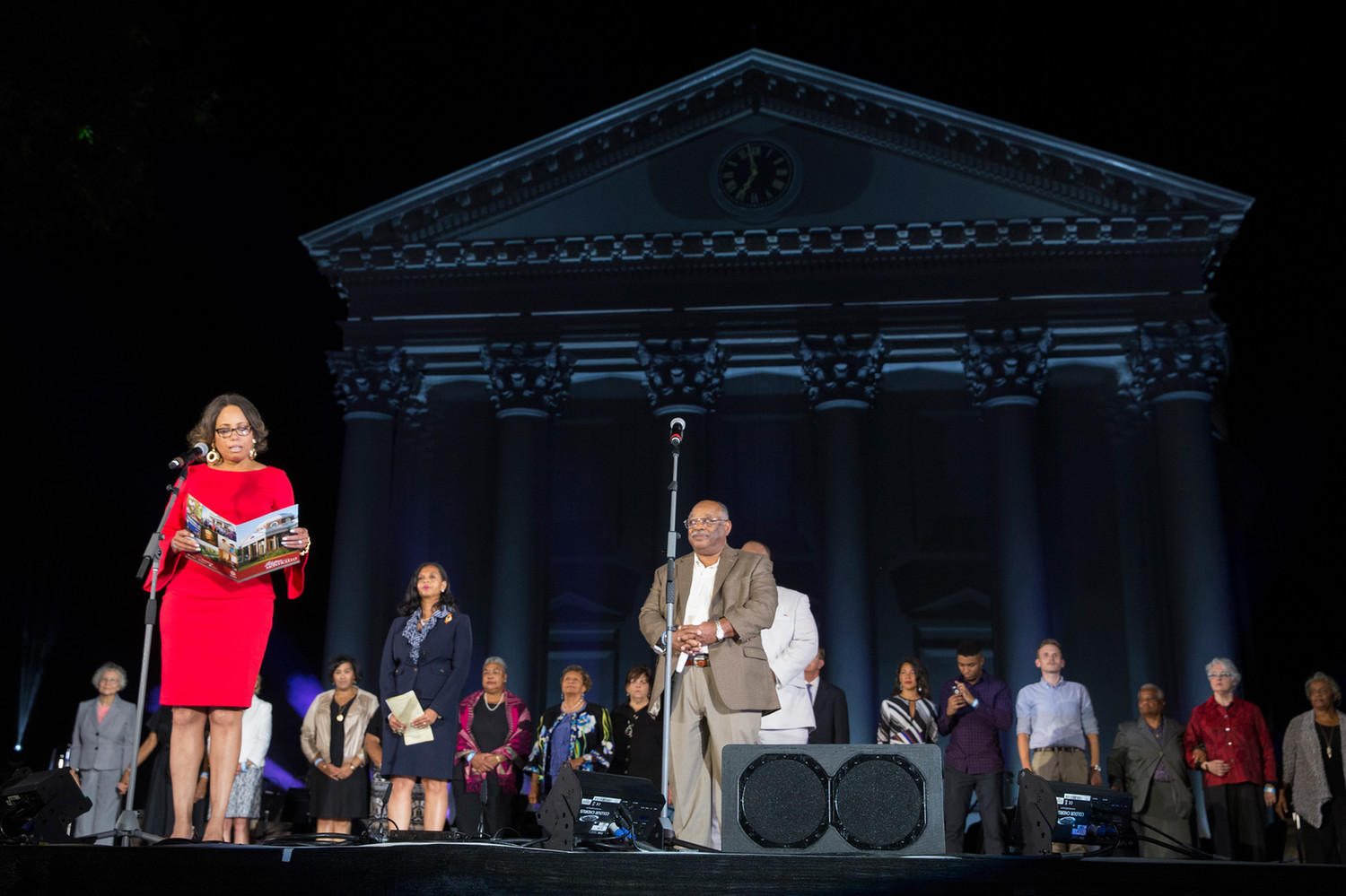 The descendants of some of the enslaved laborers who worked at UVA, Monticello, James Madison’s estate, Montpelier, and James Monroe's estate, Highland were welcomed with a standing ovation.