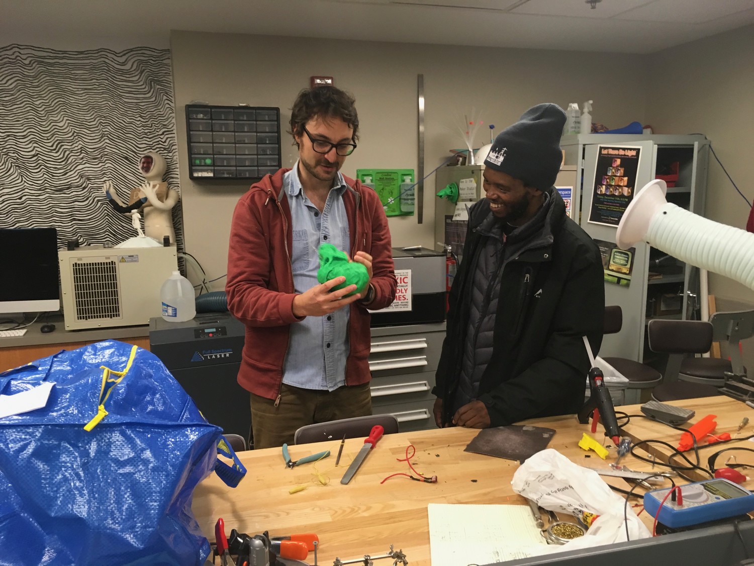 X with Jason Bennett (Learning, Design, Technology) in the Maker Studio, Wilson Hall
