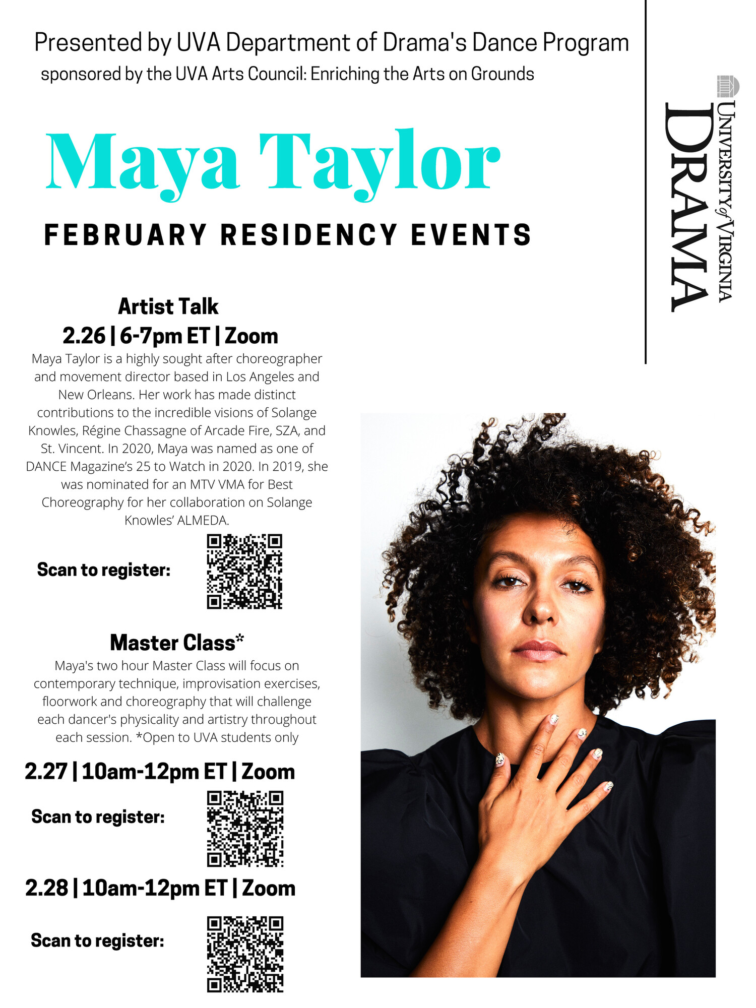 Maya Taylor: FEBRUARY RESIDENCY EVENTS