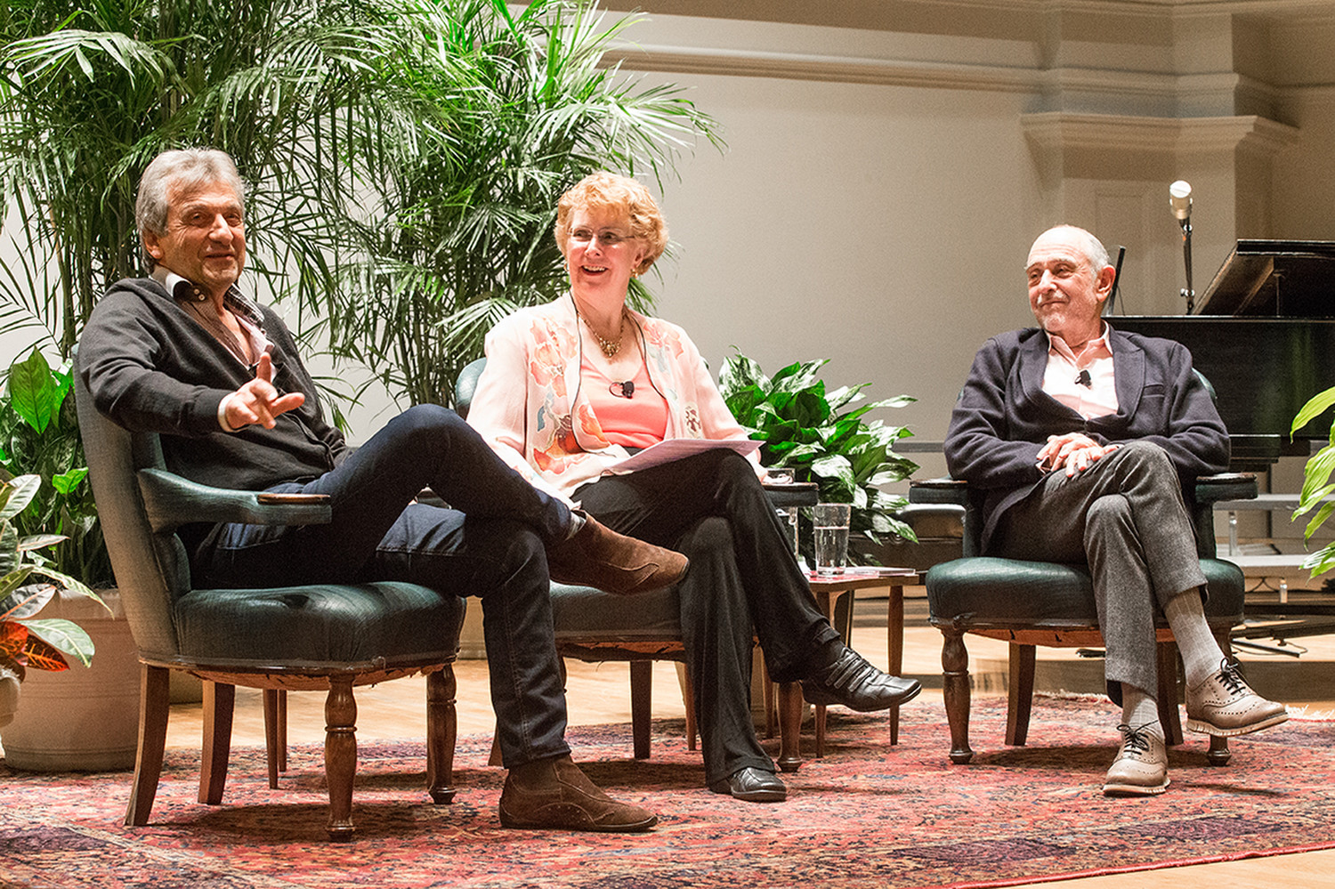 Funds from the Arts Endowment supported a three-day residency with composer Claude-Michel Schönberg and lyricist Alain Boublil in February 2017, during which the artists spoke to the University and broader Charlottesville communities about their creative process, moderated by Professor Emeritus Marva Barnett.
