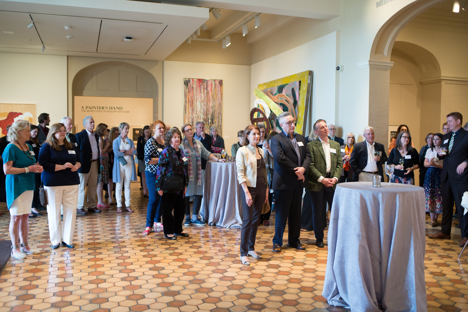 UVA Arts Council members and faculty enjoy a reception honoring Moisés Kaufman at The Fralin Museum of Art during his mini-residency.