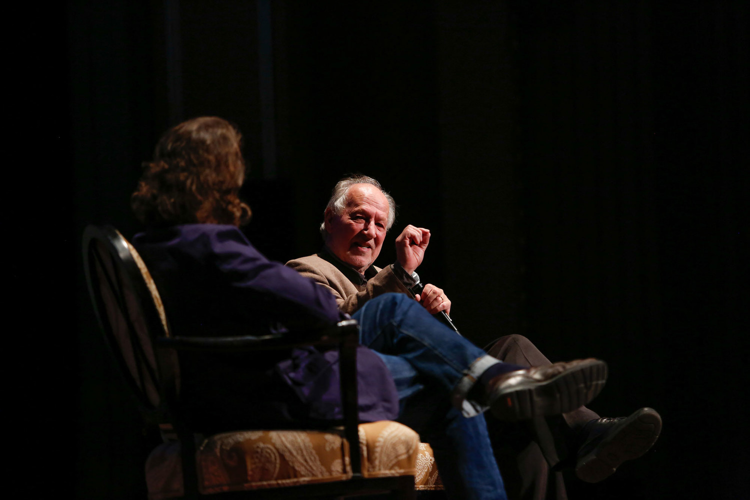 A converstaion with Werner Herzog on stage for the Virginia Film Festival